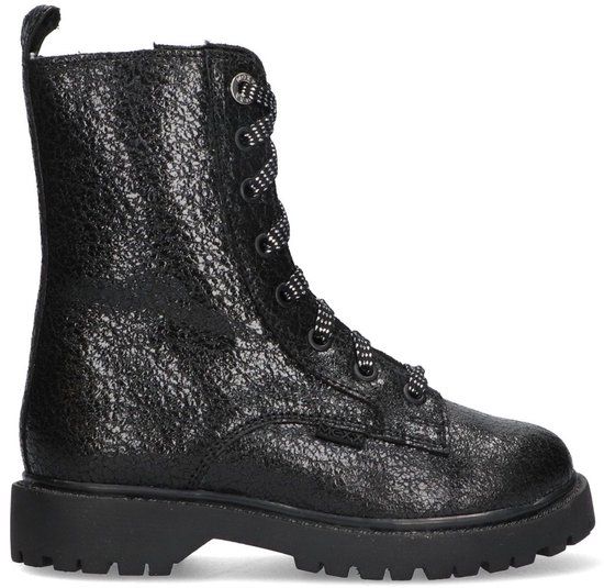 Mexx Kids Meisjes Biker Boots XX825571-989 Zwart Leer Veters