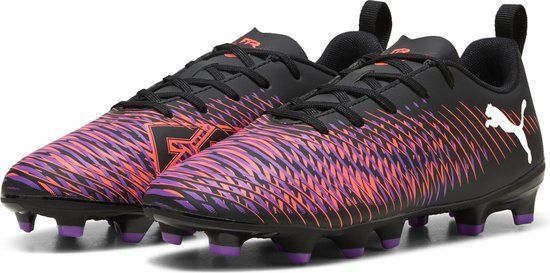 PUMA FUTURE 8 PLAY FG/AG Jr Unisex Voetbalschoenen - Zwart/Wit/Rood - Maat 36