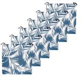 Atout Ciel Set van 6 stoelkussens, tweekleurig, met klittenbandsluiting, van waterafstotende stof, 40 x 40 x 4 cm, blauw/effen blauw