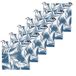 Atout Ciel Set van 6 stoelkussens, tweekleurig, met klittenbandsluiting, van waterafstotende stof, 40 x 40 x 4 cm, blauw/effen blauw