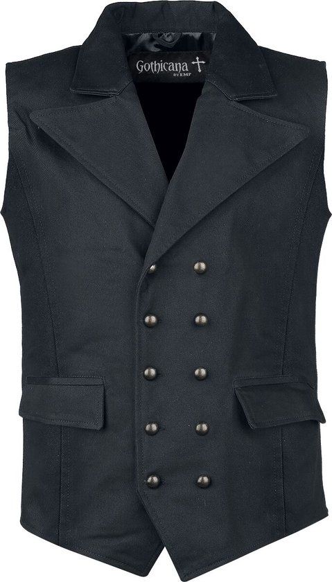 Gothicana by EMP Gothicana Zwart steampunk vest - Heren - M