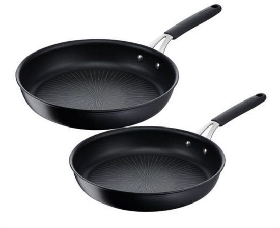 LAGOSTINA Set van 2 koekenpannen met antiaanbaklaag 24 en 28cm zwart