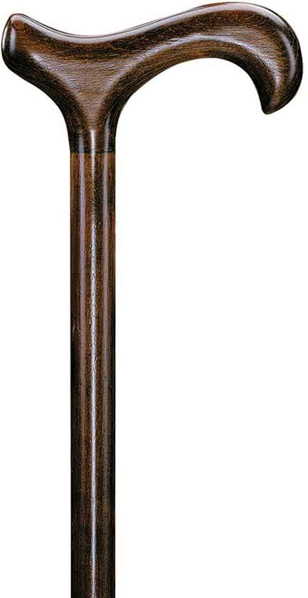 Klassieke houten wandelstok Derbygreep bruin