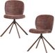 WOOOD Femke Eetkamerstoelen - Chenille Stof - Bruin - Set van 2
