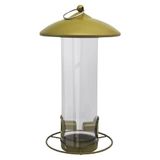 Dehner Natura Premium voederzuil jade, vogelvoederzuil voor strooivoer/mezenbol, voederstation incl. afvoergat, ca. Ø 16, hoogte 30 cm, metaal, goud