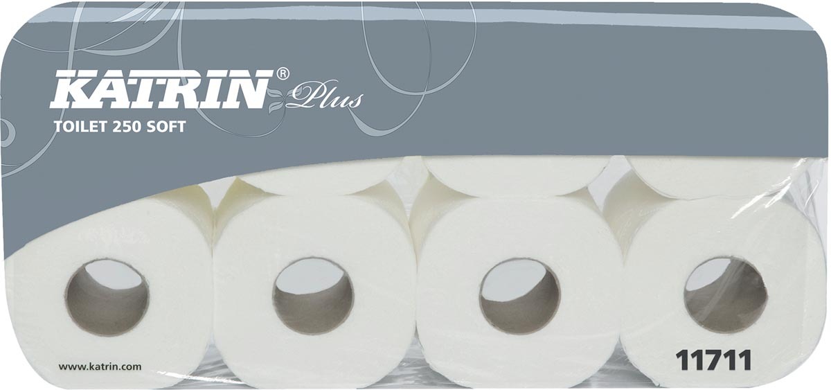 Katrin toiletpapier Soft Plus 3-laags 250 vel per rol pak van 8 rollen