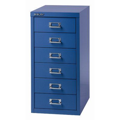 Bisley MultiDrawer 29-serie DIN A4 8 laden metaal 605 blauw 38 x 27,9 x 59 cm