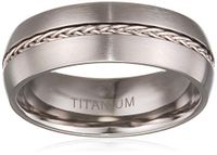 Theia Ring Intarsie Court Matte ketting 8 mm titanium en zilver