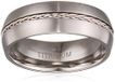 Theia Ring Intarsie Court Matte ketting 8 mm titanium en zilver