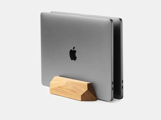 Oakywood Dual Laptop Dock - Eikenhout - Verticale Laptop/Tablet Standaard - 16 Inch Max.