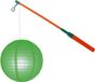 Merkloos Lampionstokje 40 cm - met lampion - groen - D25 cm