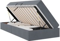 vidaXL Opbergbed met matras, donkergrijs, 90 x 190 cm, fluweel