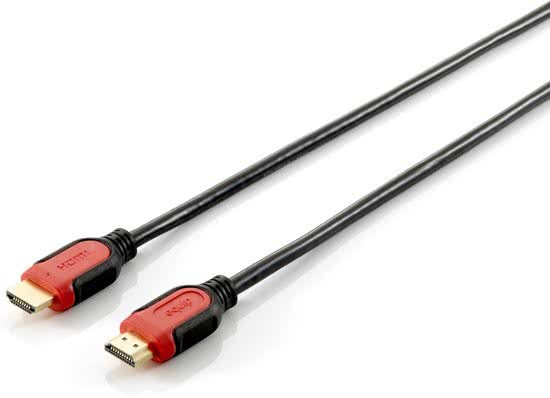 Equip - 1.4 High Speed HDMI kabel - 1 m - Zwart/Rood HDMI A male - HDMI A male