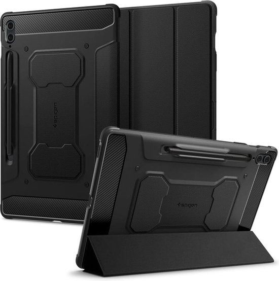 Spigen Rugged Armor Pro Hoes Zwart voor Samsung Galaxy Tab S9 FE Plus