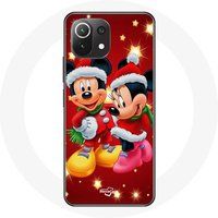 Maniacase Hoesje voor Xiaomi Mi 11 Lite Mickey Mouse en Minnie Mouse op Eerste Kerstdag