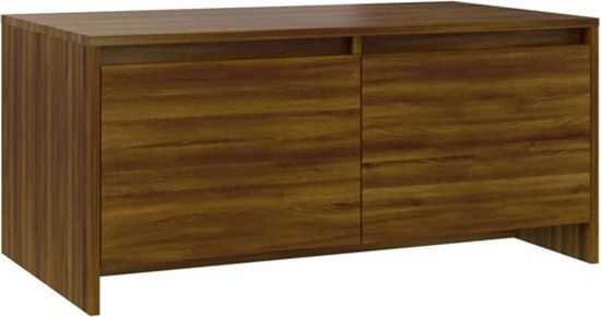 vidaXL Salontafel 90x50x41,5 cm bewerkt hout bruin eikenkleur