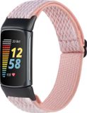 By Qubix Qubix - Compatible Fitbit bandje - Geschikt voor Fitbit Charge 5 - Elastische Solo Loop Nylon - Roze