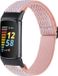 By Qubix Qubix - Compatible Fitbit bandje - Geschikt voor Fitbit Charge 5 - Elastische Solo Loop Nylon - Roze