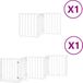 vidaXL - Hondenhek - Inklapbaar - Met Deur - 9 Panelen - 450 cm - Populierenhout - Wit