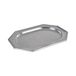 Homéa, Set van 2 achthoekige huisdierdienbladen, 34,5 x 24,5 cm, zilverkleurig