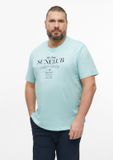 s.Oliver - Heren - Zacht katoenen T-shirt met print op de voorkant - Licht turquoise - XXL