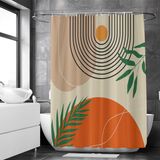 Loti Living Douchegordijn Anti Schimmel – Textured art - Inclusief ringen – Waterdicht - Polyester - Douchegordijn 180x200 cm