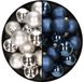 Kaemingk B.V. 32x pièces boules de Noël en plastique mélange d'argent et de bleu foncé 4 cm