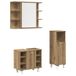vidaXL meuble de salle de bain 3 pièces, placage chêne Artisan