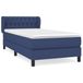 vidaXL Boxspringbed met matras, stof, blauw, 90x200 cm