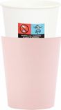 Givi Italia Feestbekers met hoesjes - 8x - baby roze - papier - 250ml