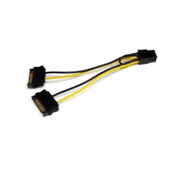 StarTech.com 15cm SATA naar 6-pins PCI Express Videokaart Voeding Verloopkabel