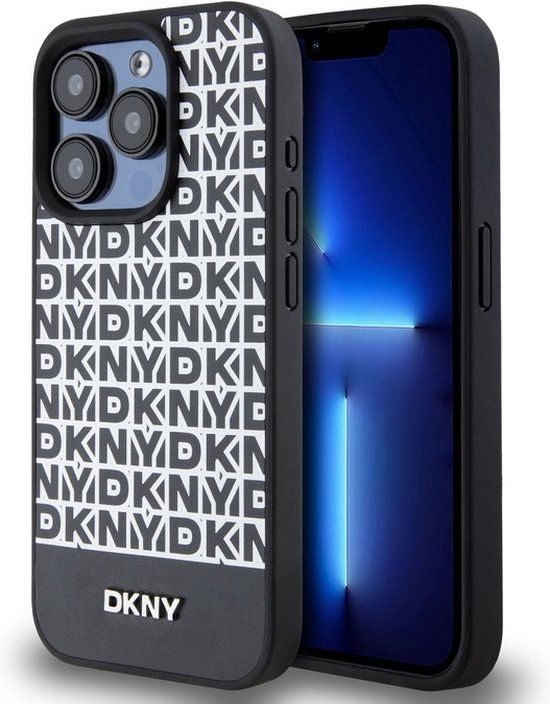 DKNY Repeat Bottom Stripe Back Case for iPhone 12 / 12 Pro - Black