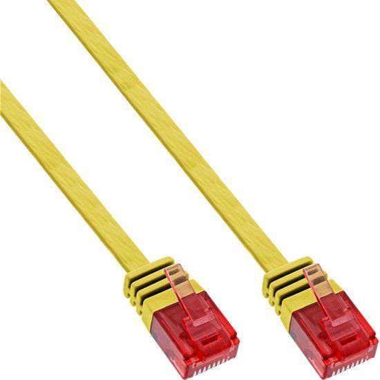 InLine® Patchkabel plat, U/UTP, Cat.6, geel, 7m