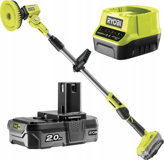 Ryobi R18TPS-120G One+ 18V Li-ion Accu Telescopische Power Schrobber set (incl. 2.0Ah accu)