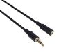 PremiumCord Jack kabel 3,5 mm 4-polig, voor audio- en spraakoverdracht, maakt het gebruik van een microfoon mogelijk, Aux headset audio verlengkabel, M/F, lengte 3 m