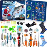 oCreon Adventskalender 2025 voor mannen - Jongeren en jongens - 24 dagen kerstkalender met premium visaccessoires (haken - Gereedschap - Verrassingen)
