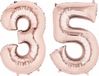 Shoppartners Bv 35 jaar verjaardag - Folie ballon cijfers - rose goud - 88 cm