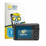 BROTECT Bedifol Screenprotector 3 Stuks voor Kodak Pixpro FZ45 Beschermglas transparant