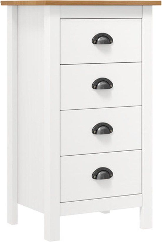 vidaXL Dressoir Hill 46x35x80 cm massief grenenhout wit