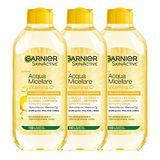 Garnier Alles-in-1 SkinActive Micellair Water met Vitamine C, voor doffe en ongelijkmatige huid, zonder spoelen, 3 x 400 ml