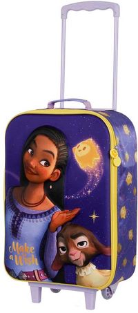 Karactermania Disney Wish Star-Soft 3D Trolley Koffer Reistas Met Wielen Handbagage Lila