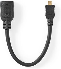 Nedis High Speed HDMI™-Kabel met Ethernet | HDMI™-Connector | HDMI™ Micro-Ingang | 0,2 m | Zwart