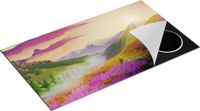 Chefcare Inductie Beschermer Lavendel Bloemen in de Bergen - 89,6x51,6 cm