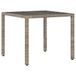 VidaXL Table de jardin avec plateau en verre 90x90x75 cm poly rotin gris