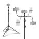 NEEWER Basics ST015 Telefoon statief met twee flexibele armen, verstelbare aluminium klem voor bureau of nachtkastje, compatibel met iPhone, Samsung en Android, voor video