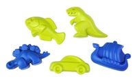 Lena Zandset, 5-delige set met dinosaurussen, T-Rex, Stegosaurus, vis, auto en Vikingschip, geschikt vanaf 12 maanden, netverpakking