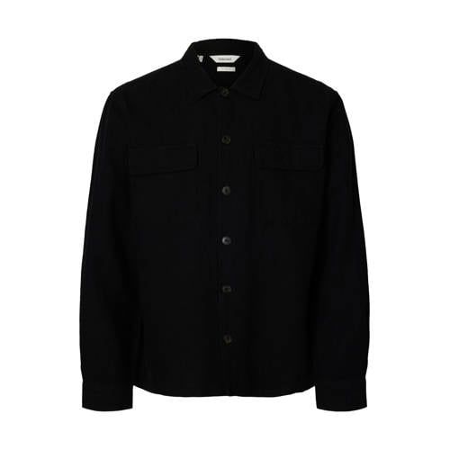 Selected Selected overshirt met linnen zwart