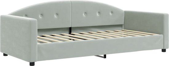 vidaXL Slaapbank 90x200 cm fluweel lichtgrijs