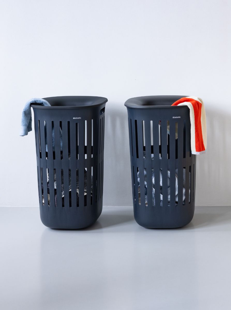 Brabantia Collect-It Wasmand - set van 2 - met Deksel - 55 l - Black
