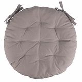 Set Estè Set van 2 kussens voor outdoor-stoel, waterafstotend, rond, taupe, Ø40 x 7 cm, van katoen en polyester